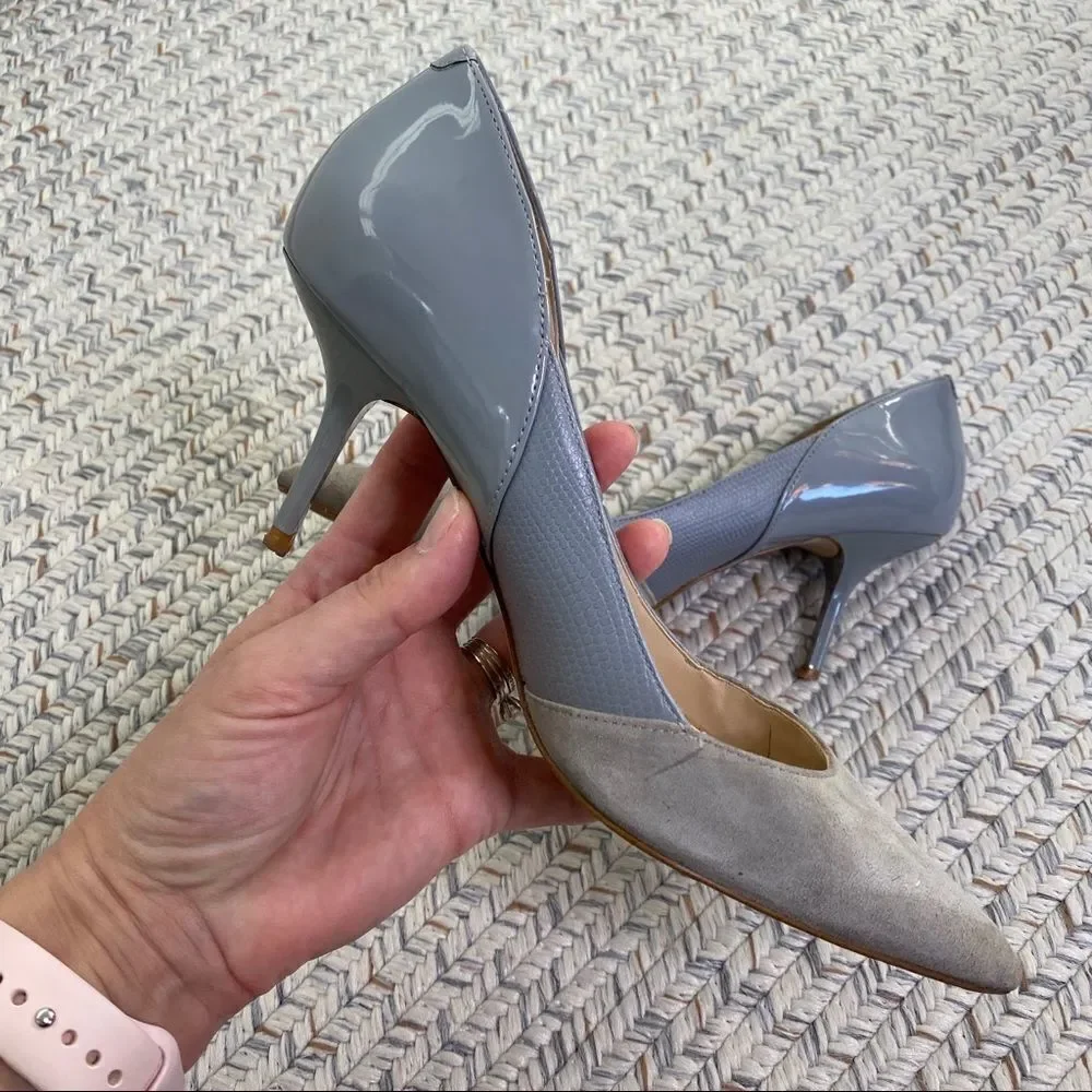 Zara Woman gray mixed media pumps size 37